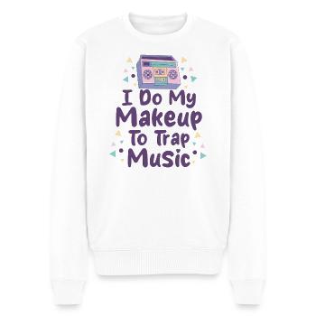 Ich schminke mich für Musikliebhaber - Männer Premium Bio Pullover - Weiß - Vorne - Thijin (182cm)