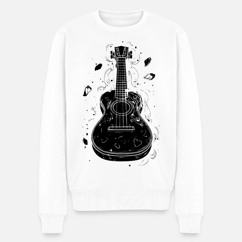 Croquis de ukulélé - Pull Premium bio Homme - blanc