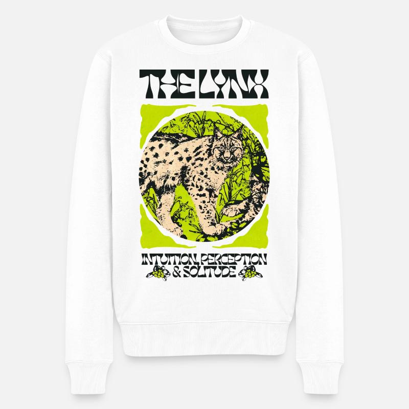 DER LUCHS - Männer Premium Bio Pullover - Weiß