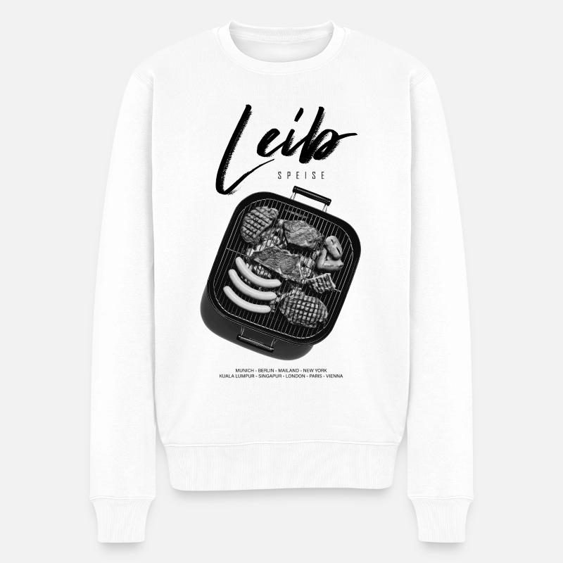 Leibspeise - Männer Premium Bio Pullover - Weiß