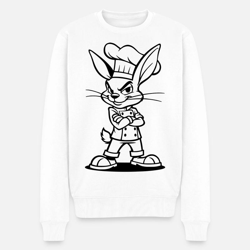 lapin cuisinier  - Pull Premium bio Homme - blanc