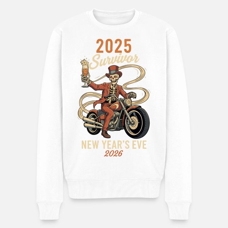 Silvester 2025 Survivor Silvester 2026 - Männer Premium Bio Pullover - Weiß