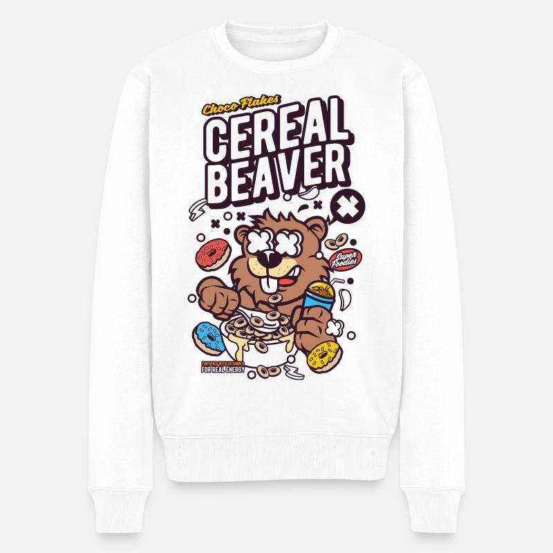 Getreidebiber - Männer Premium Bio Pullover - Weiß
