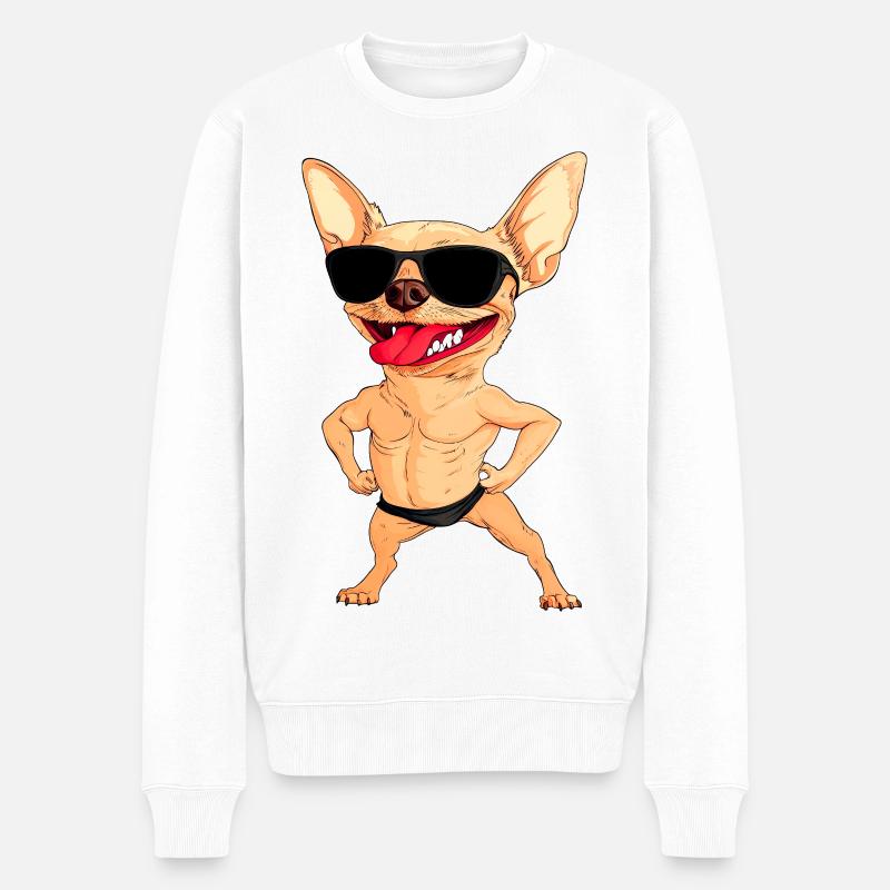 Chihuahua Trainer - Männer Premium Bio Pullover - Weiß