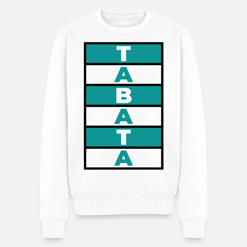 Tabata Training HIIT Fitness - Männer Premium Bio Pullover - Weiß