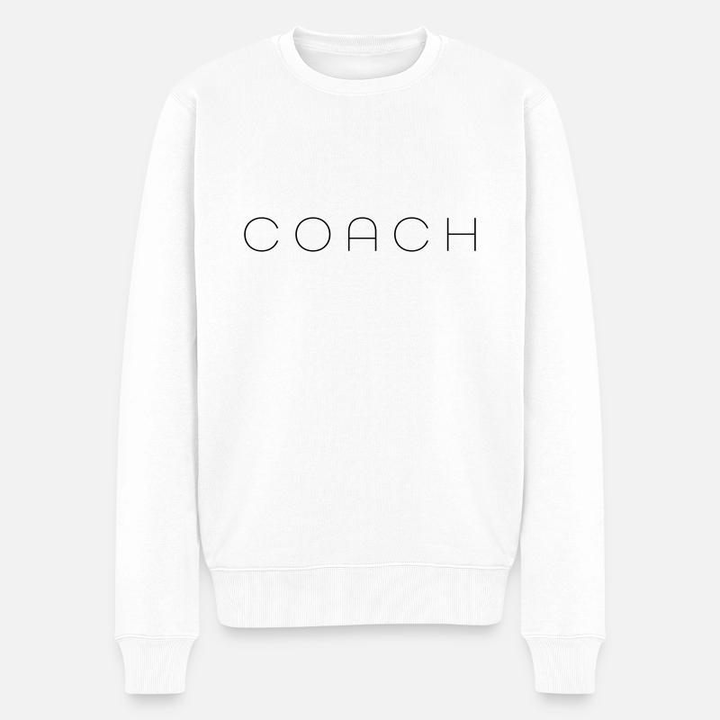 coach - Männer Premium Bio Pullover - Weiß