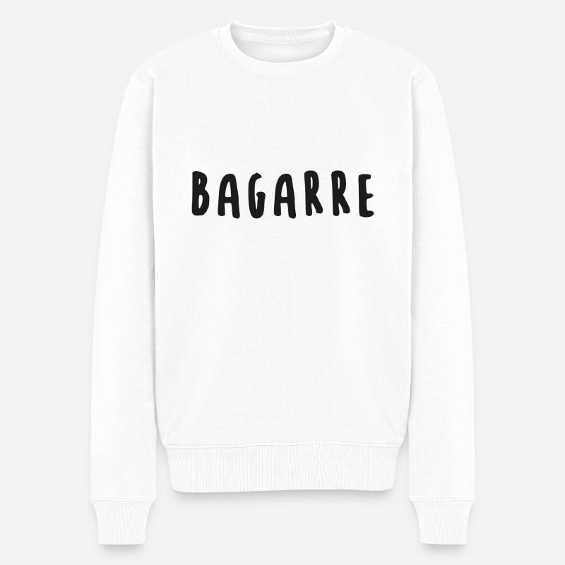 BAGARRE CITATION - Pull Premium bio Homme - blanc