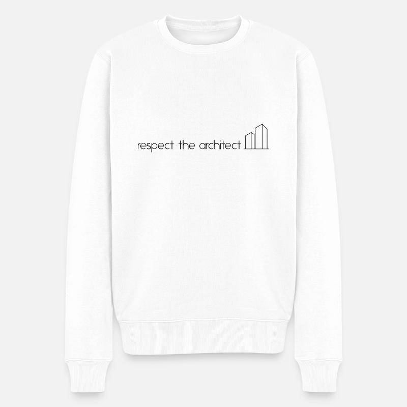 respect the architect - Männer Premium Bio Pullover - Weiß