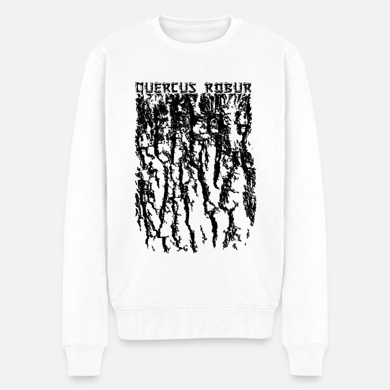 Deutsche Stieleiche (Quercus Robur) Borke / Rinde - Männer Premium Bio Pullover - Weiß