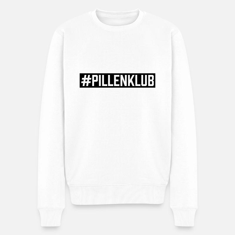 #Pillenklub - Männer Premium Bio Pullover - Weiß