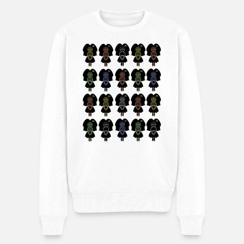 Alsaciennes Multicolores 100% - Pull Premium bio Homme - blanc