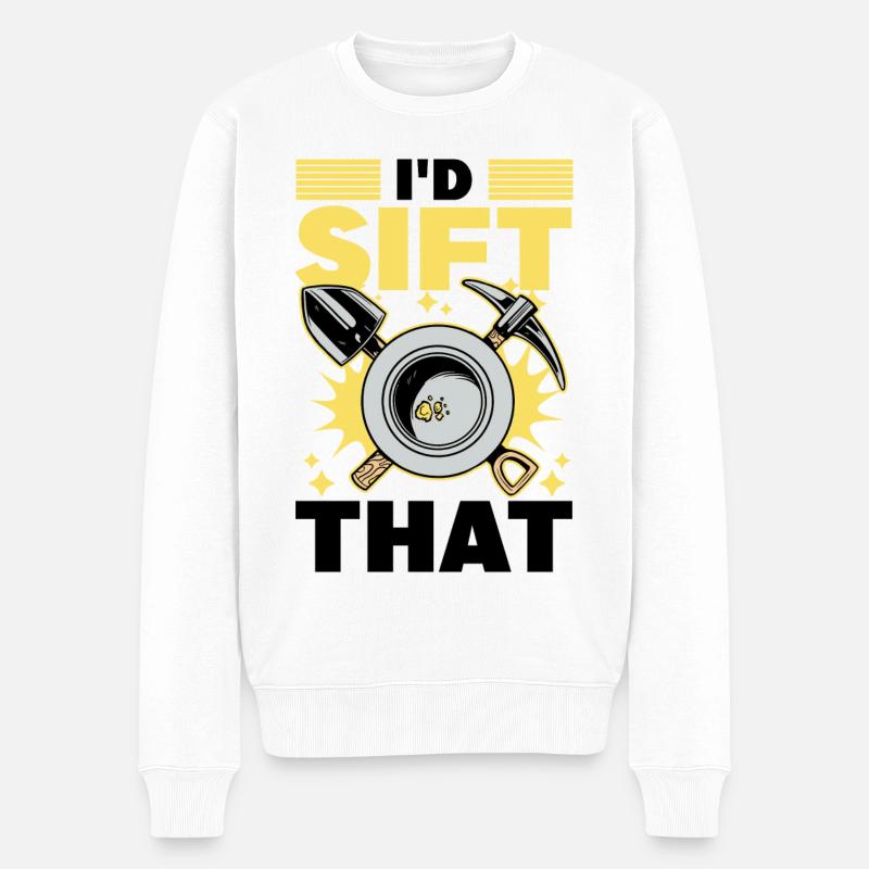 Goldwaschen - Männer Premium Bio Pullover - Weiß