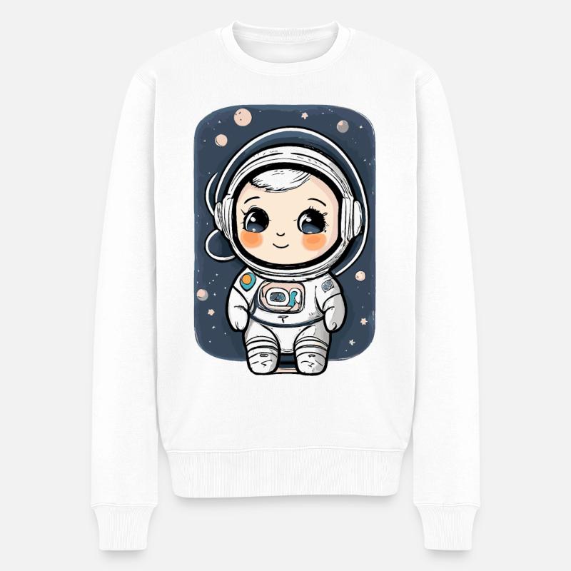 Astronaute mignon #1 - Pull Premium bio Homme - blanc