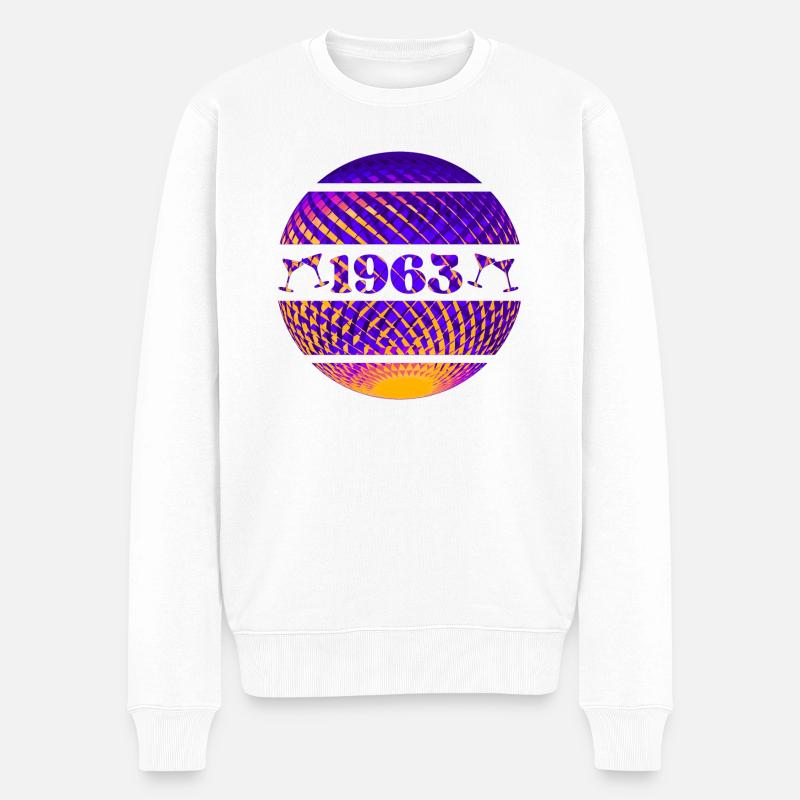 Geboren 1963 - Männer Premium Bio Pullover - Weiß