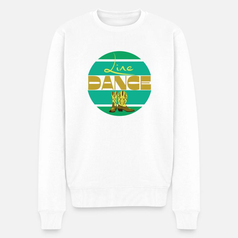 Linedance grün gelb - Männer Premium Bio Pullover - Weiß