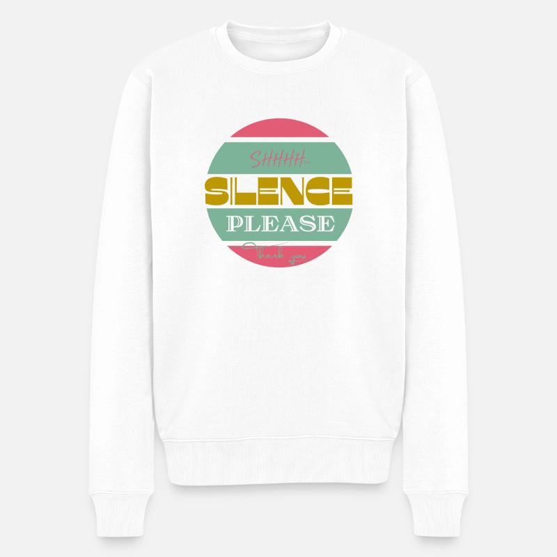Silence s’il vous plaît - Pull Premium bio Homme - blanc