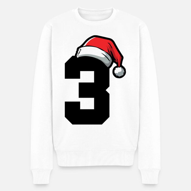 3 Numéro de Noël - Pull Premium bio Homme - blanc