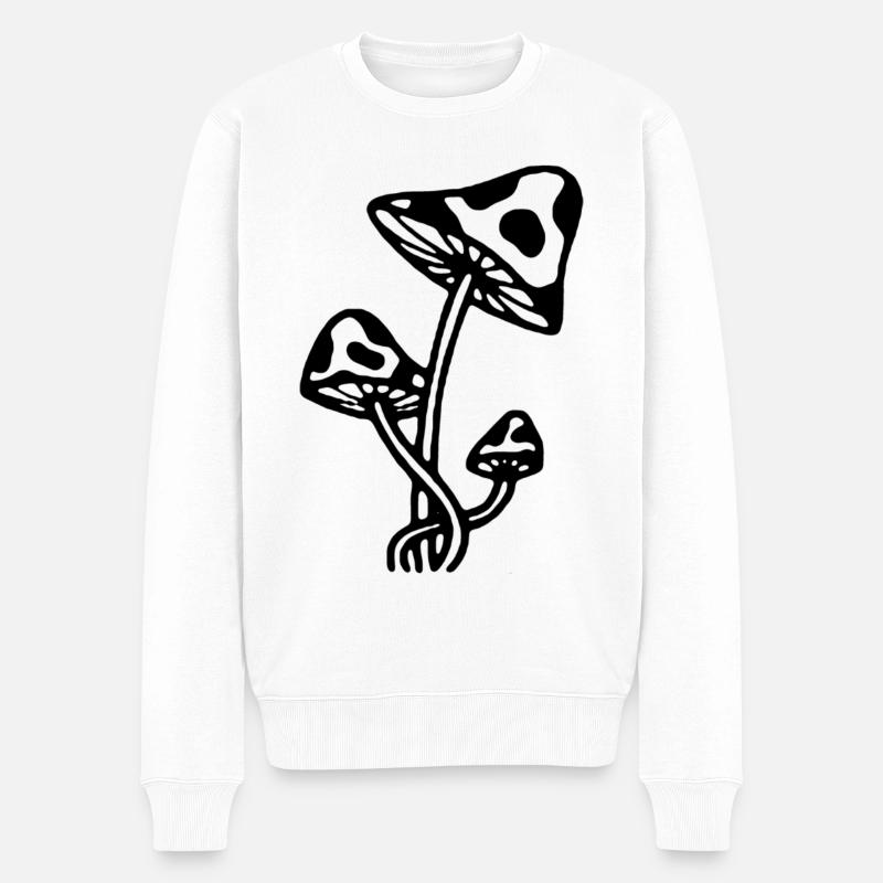 CHAMPIGNONS - Pull Premium bio Homme - blanc