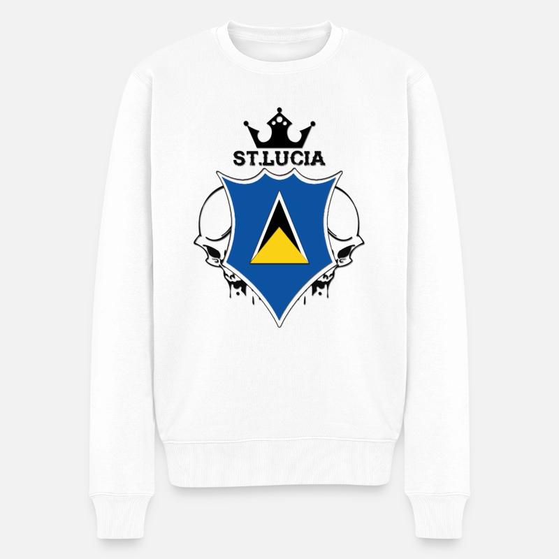 St. Lucia - Männer Premium Bio Pullover - Weiß