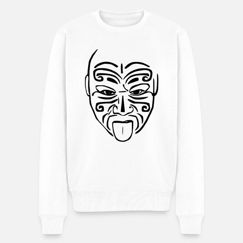 Maori - Männer Premium Bio Pullover - Weiß