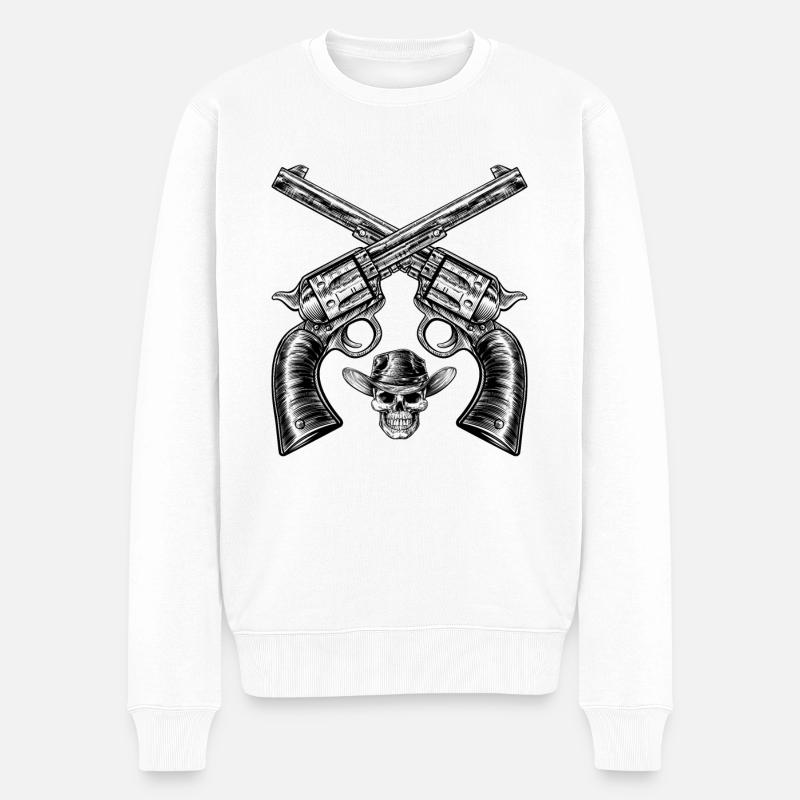 Wild west - Männer Premium Bio Pullover - Weiß