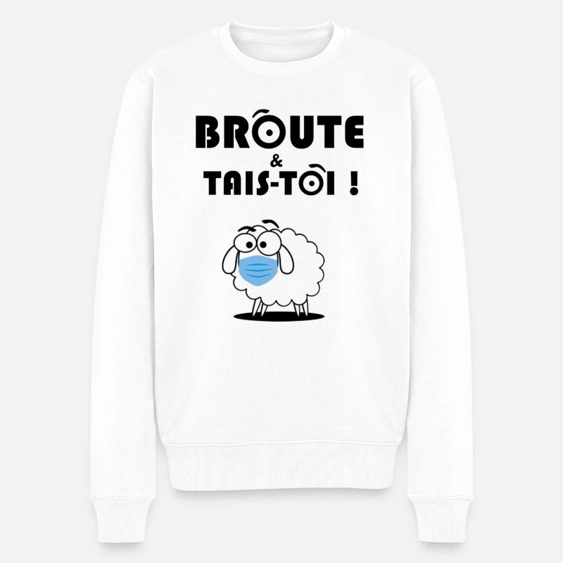 Durchsuchen & Halt die Klappe! - Männer Premium Bio Pullover - Weiß