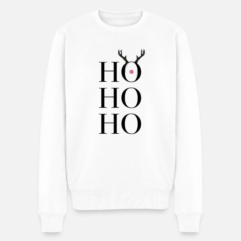Ho Ho Ho - Männer Premium Bio Pullover - Weiß