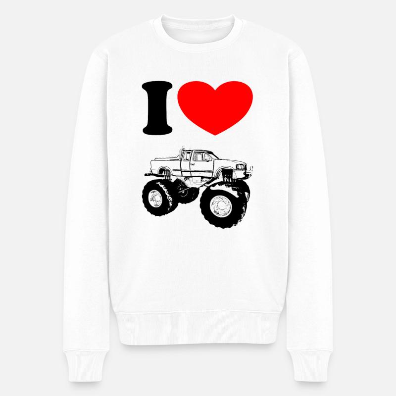 Je love Monstertrucks - Pull Premium bio Homme - blanc