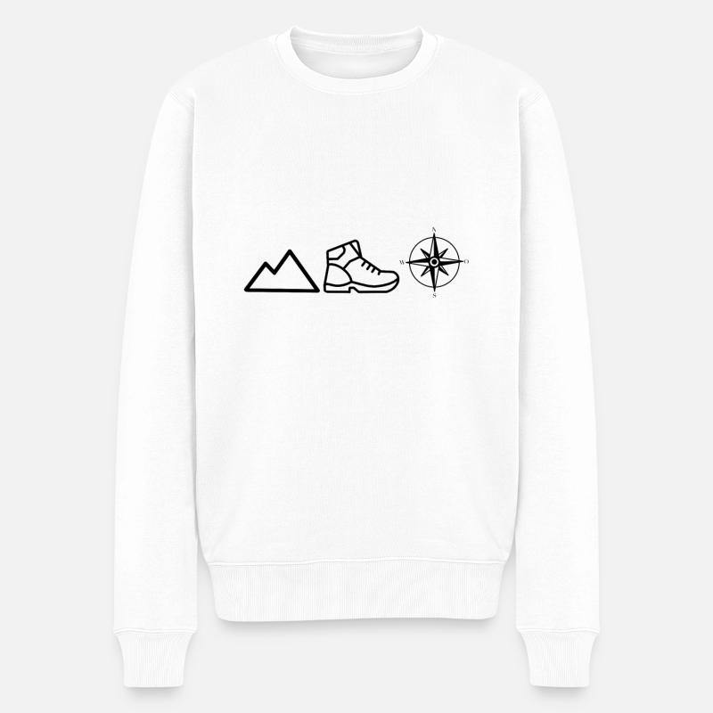 Berge Alpen Bergsteigen - Männer Premium Bio Pullover - Weiß