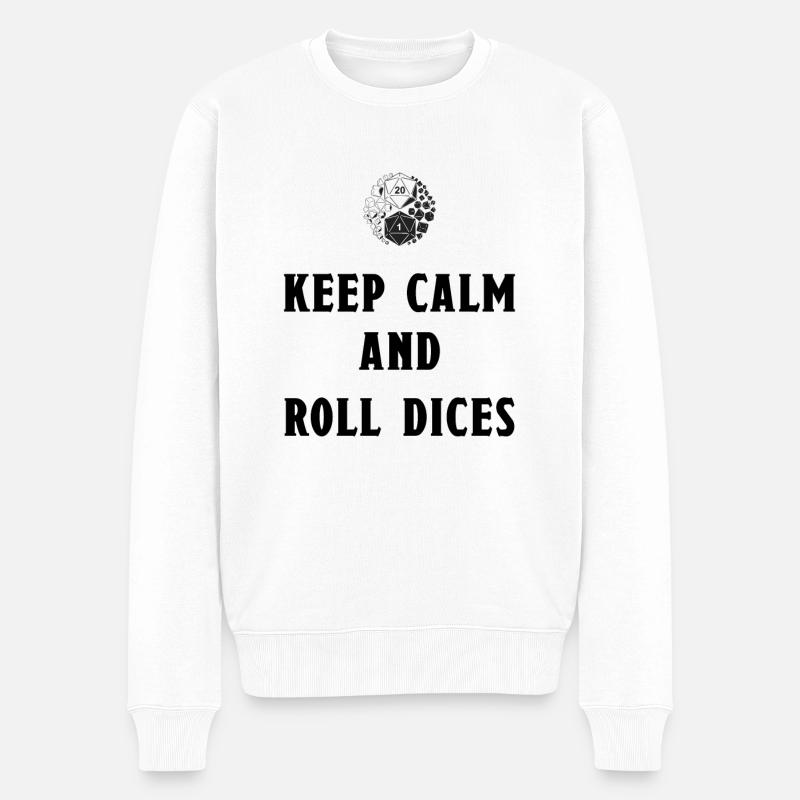 Keep Kalm And Roll Dices - Pull Premium bio Homme - blanc