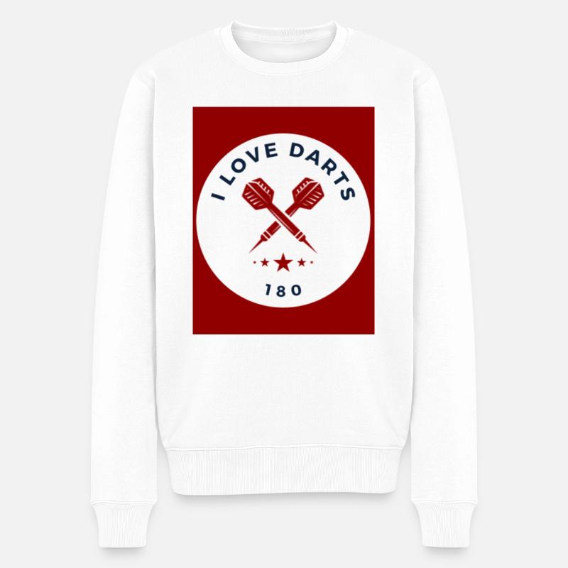 Darts-Fan - Männer Premium Bio Pullover - Weiß