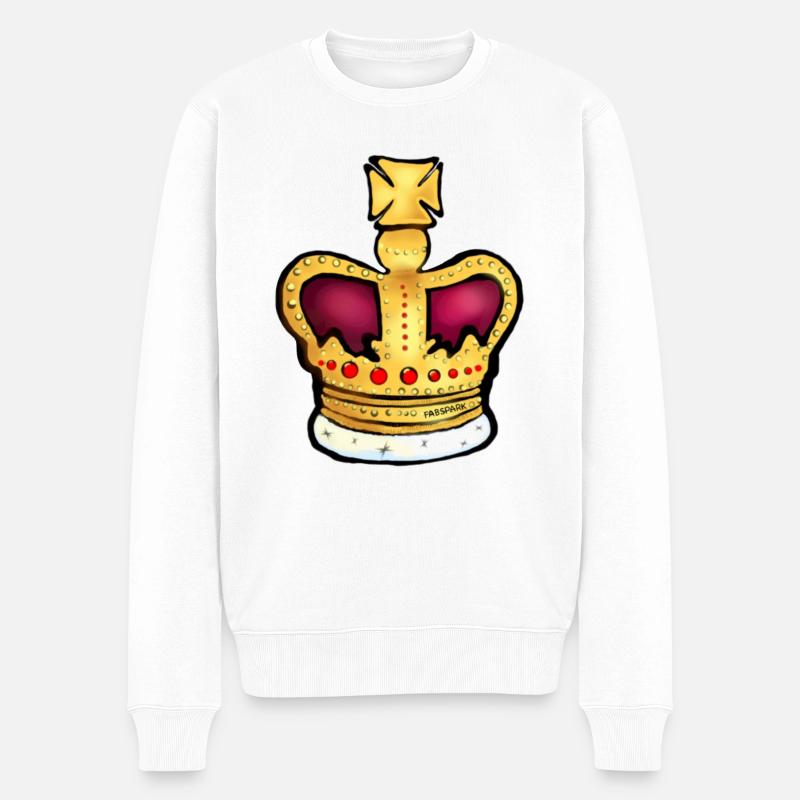 Krone - Männer Premium Bio Pullover - Weiß