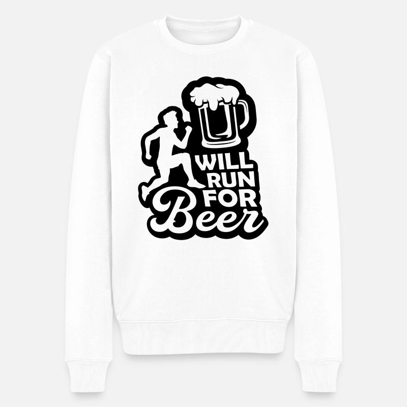 Course à la bière - Pull Premium bio Homme - blanc