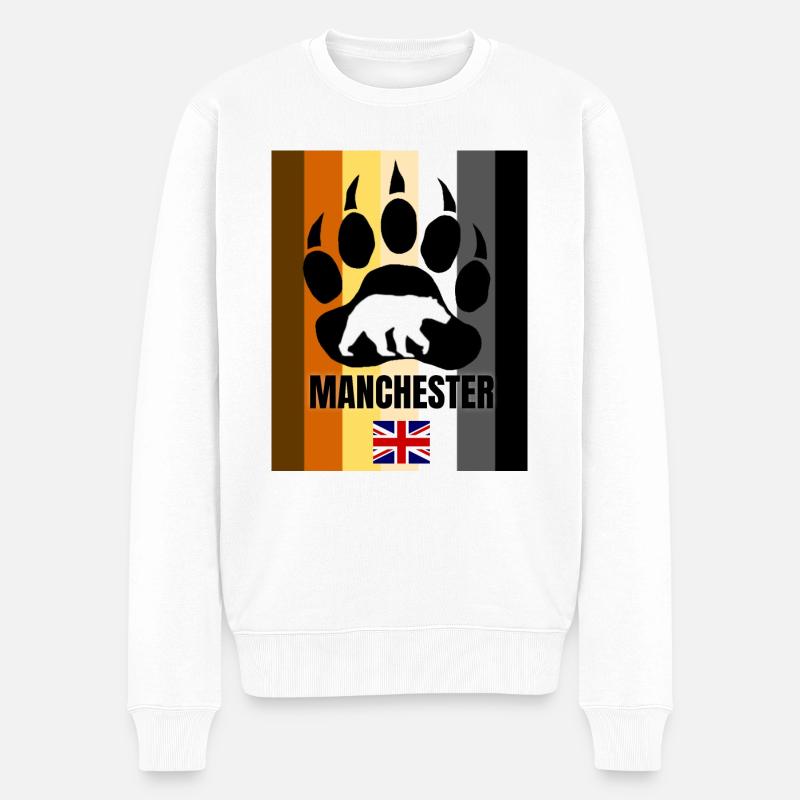 Manchester Schwul - Männer Premium Bio Pullover - Weiß
