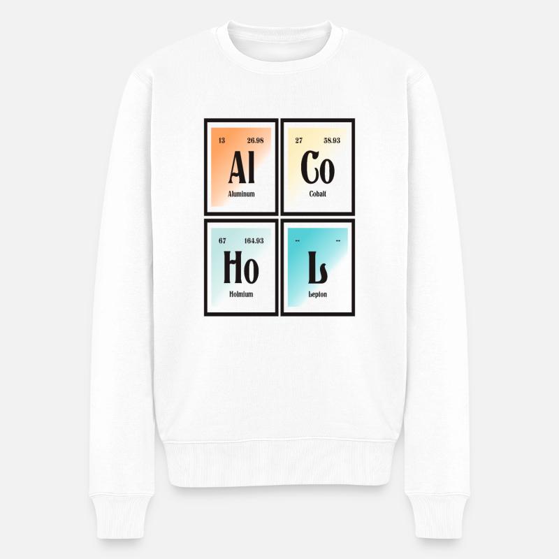 Alkohol | Periodensystem der Elemente - Männer Premium Bio Pullover - Weiß