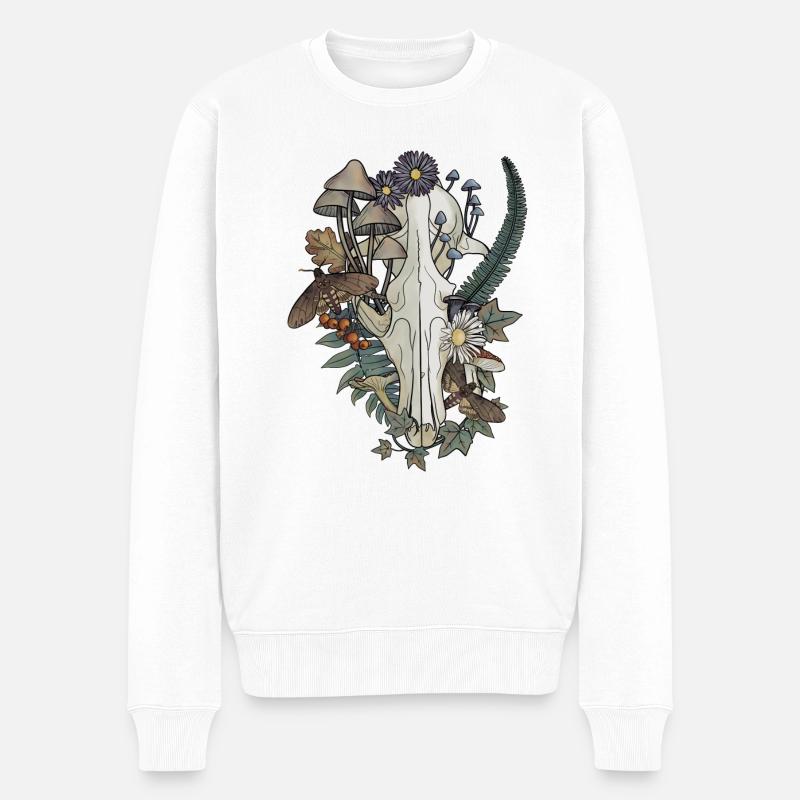 Crâne de renard automnal - Pull Premium bio Homme - blanc