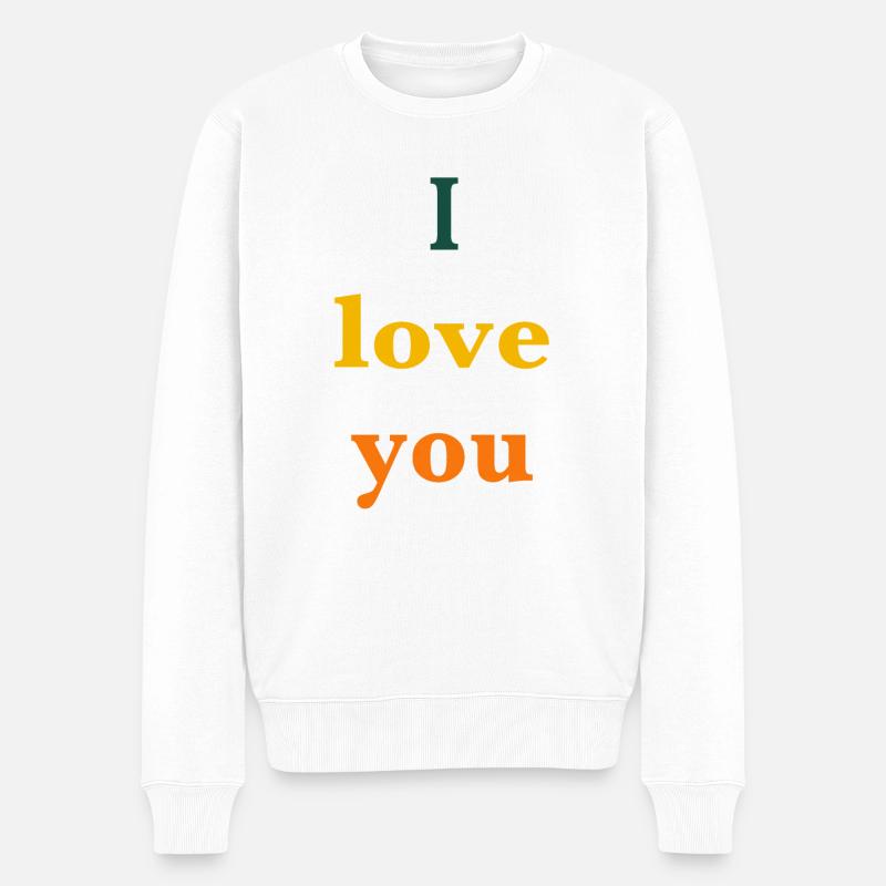 Je t'aime - Pull Premium bio Homme - blanc