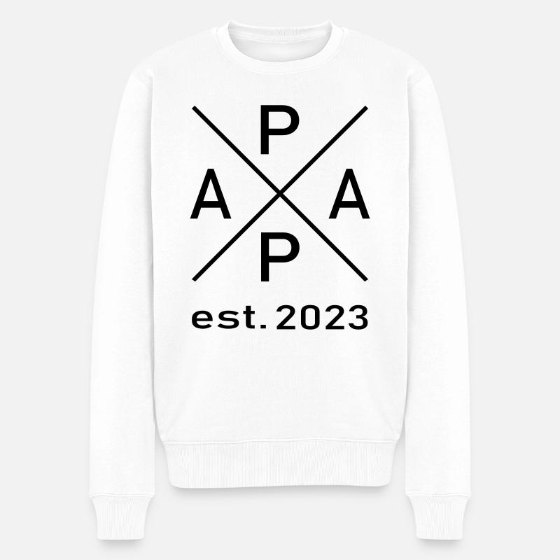 Papa est. 2023 - Pull Premium bio Homme - blanc
