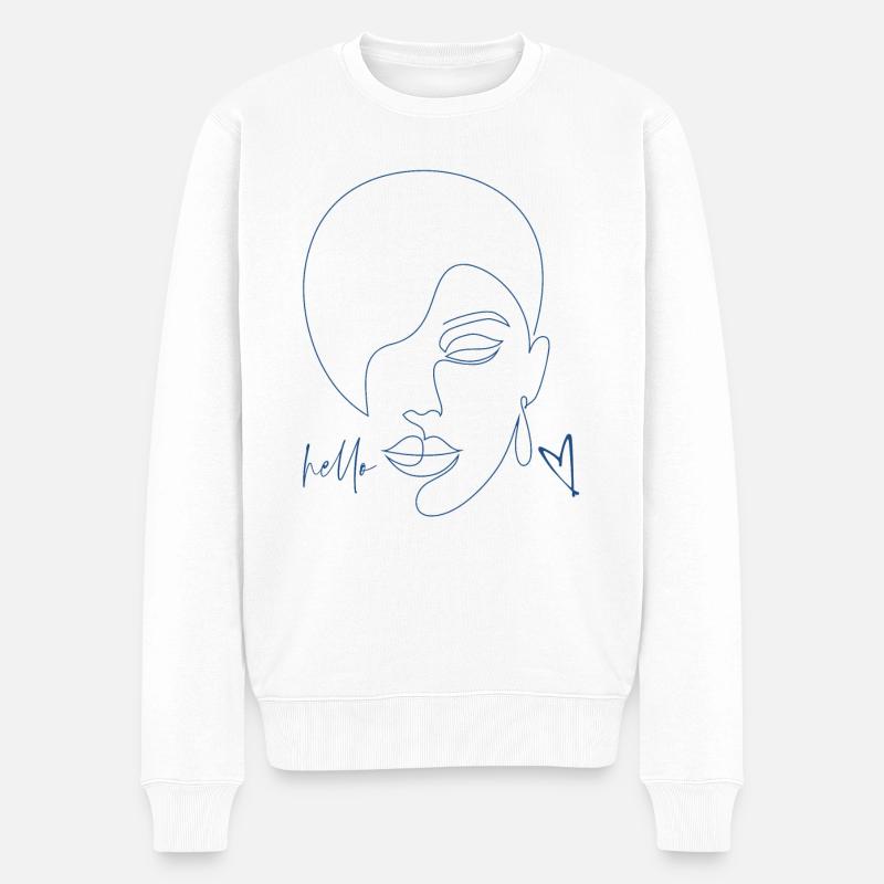 Femme Design Hello - Pull Premium bio Homme - blanc