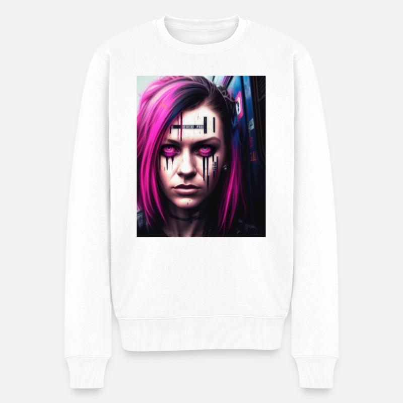 Einzigartige Graffiti Art - Männer Premium Bio Pullover - Weiß