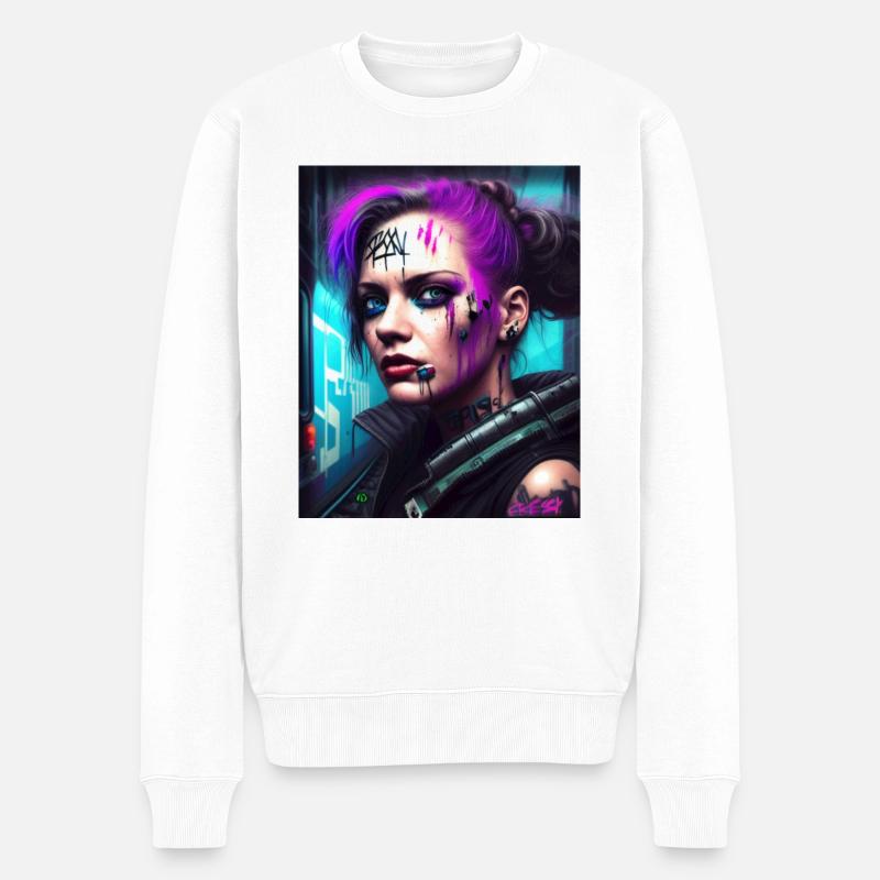 Erlebe einzigartige Graffiti Art - Männer Premium Bio Pullover - Weiß