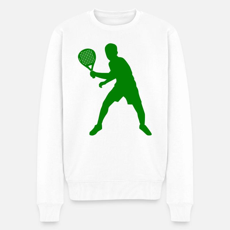 Padelspieler Silouhette - Männer Premium Bio Pullover - Weiß