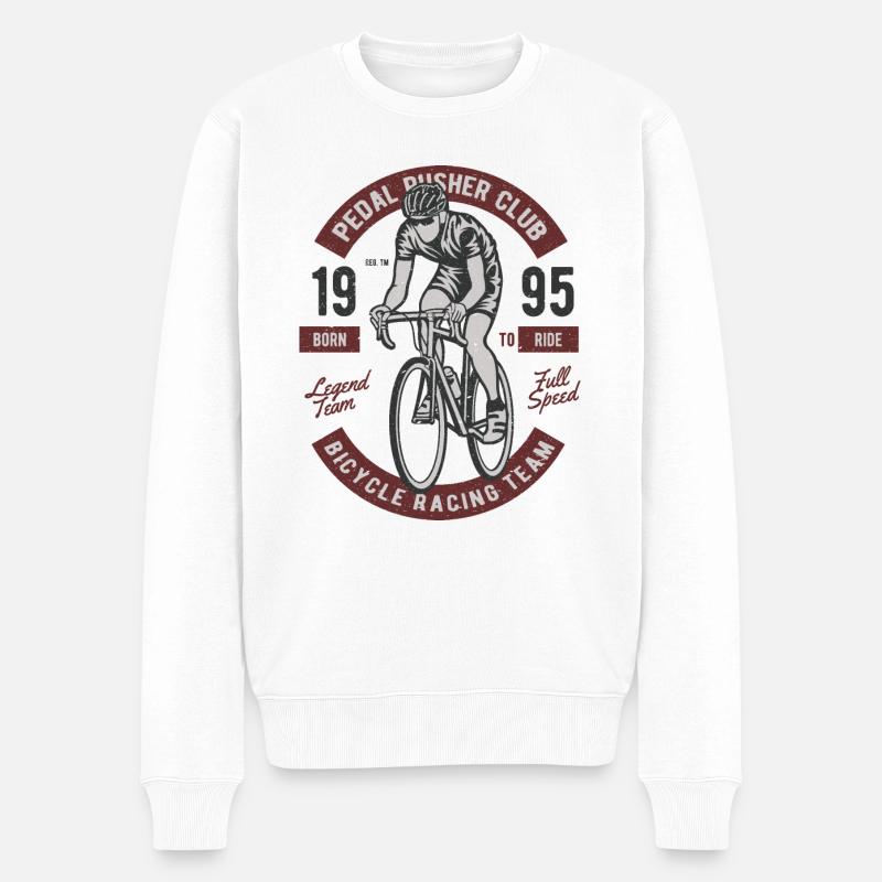 Fahrrad - Männer Premium Bio Pullover - Weiß