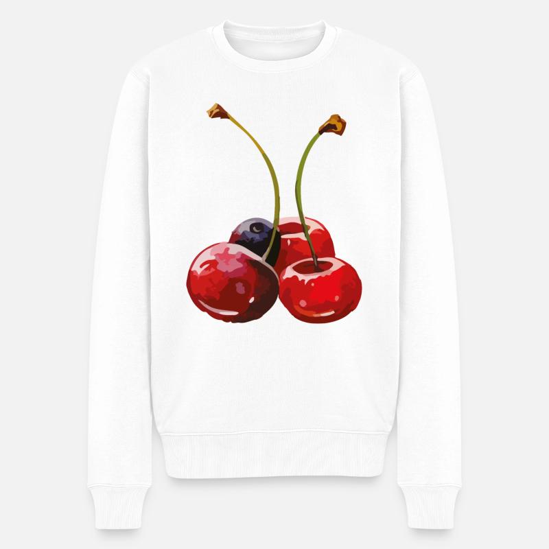 kirschen blaubeeren - Männer Premium Bio Pullover - Weiß