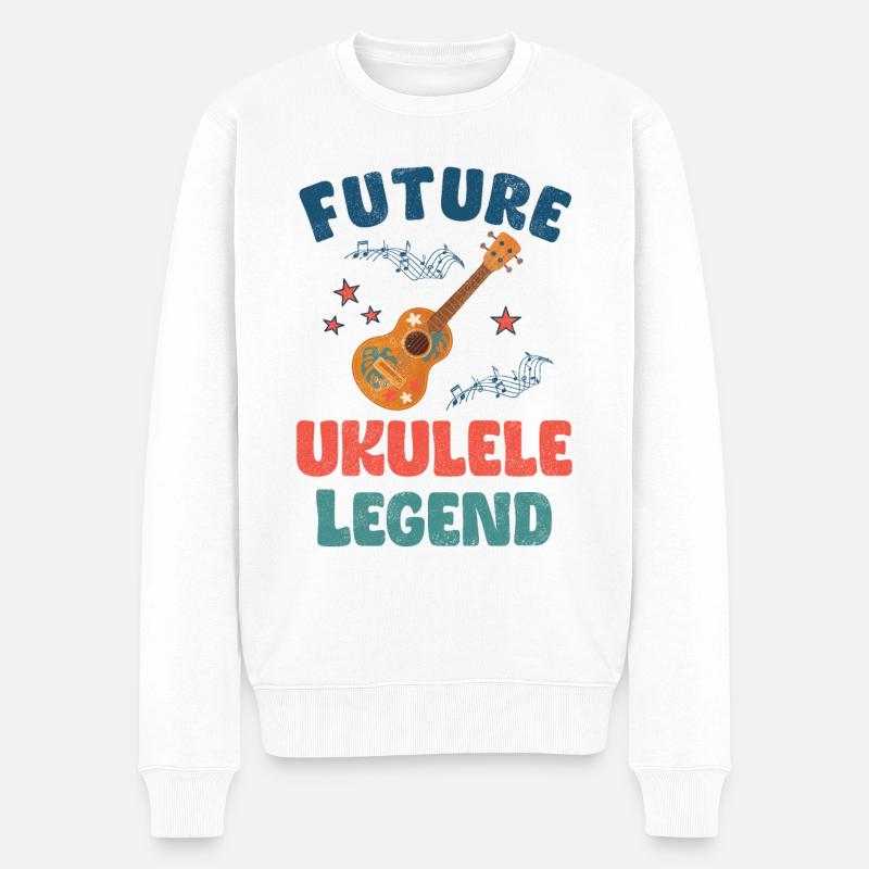Future Ukulele Legend - Männer Premium Bio Pullover - Weiß