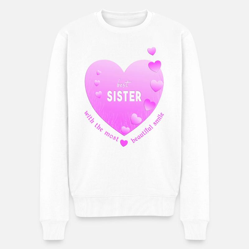 best sister - Männer Premium Bio Pullover - Weiß