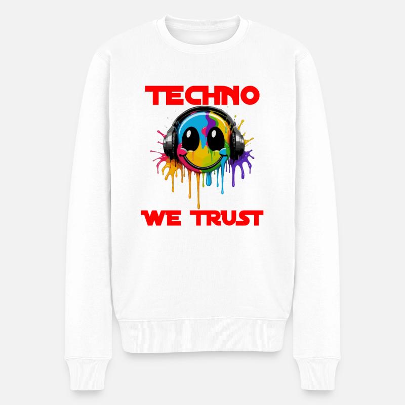 UNE TECHNO À LAQUELLE NOUS FAISONS CONFIANCE - Pull Premium bio Homme - blanc