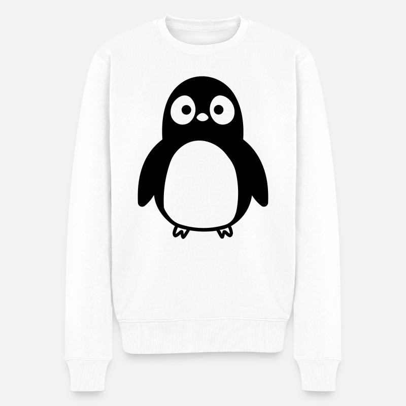 Pinguin - Männer Premium Bio Pullover - Weiß