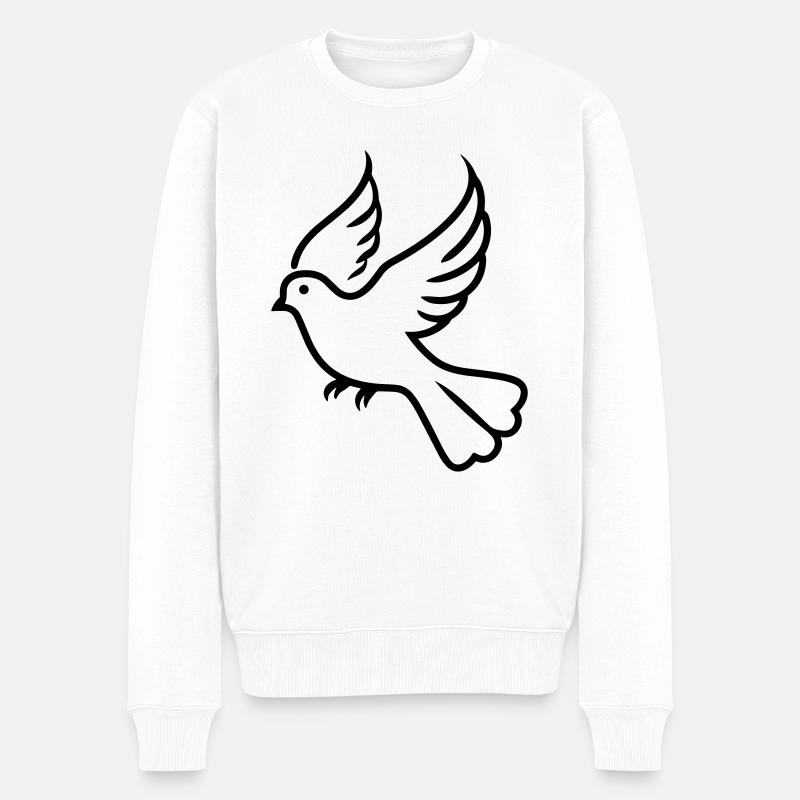 Taube - Männer Premium Bio Pullover - Weiß