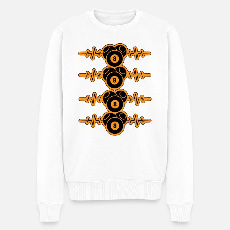 Battements de cœur de billard - Pull Premium bio Homme - blanc